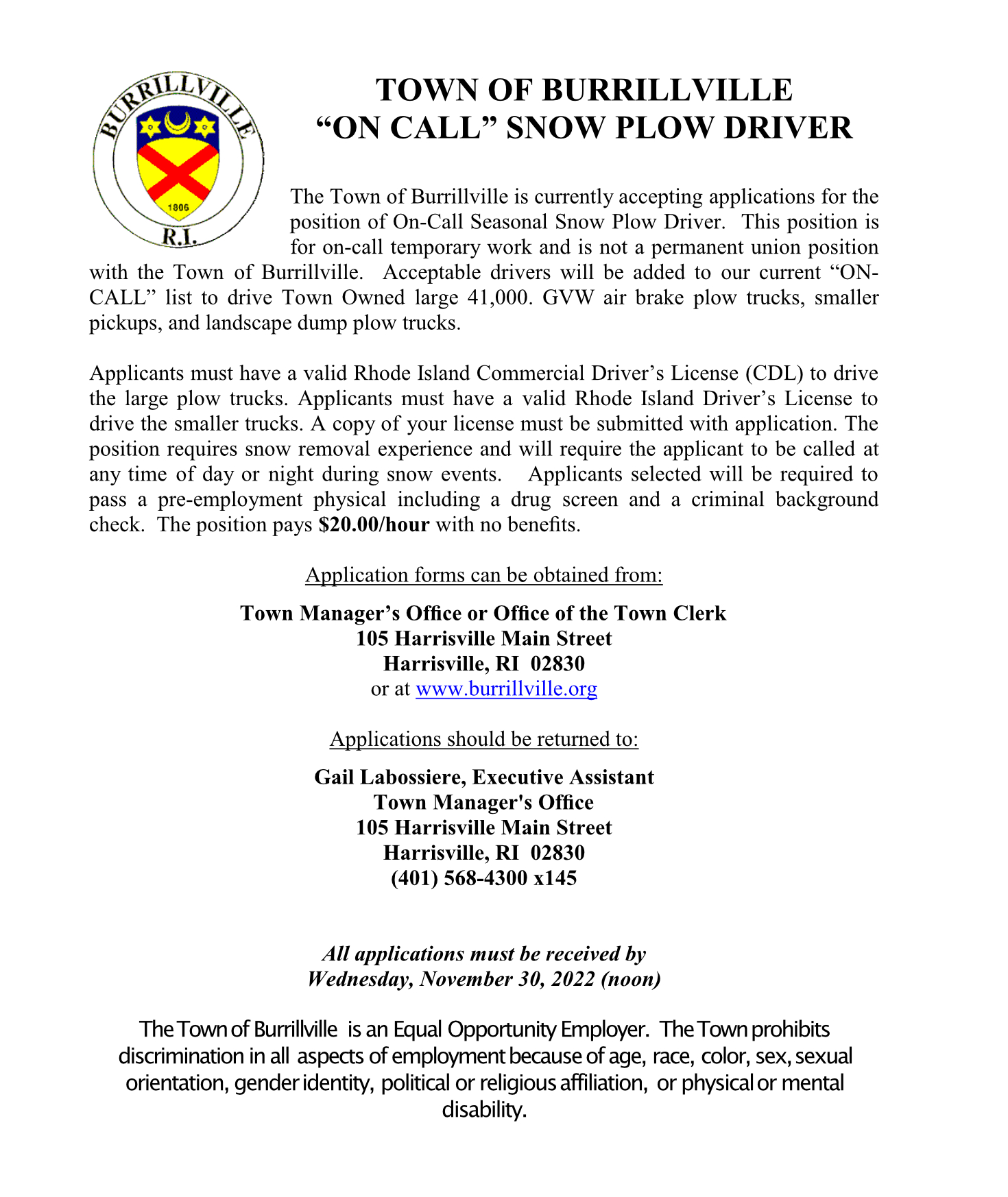 Snow plow driver wanted - NRI NOW